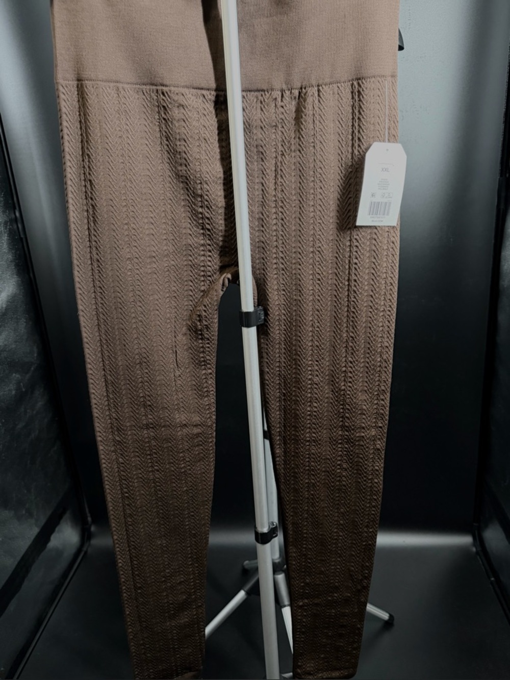 Wonderly Size XXL Dark Brown Stretchy Medium Textured Polyester Leggings NWT